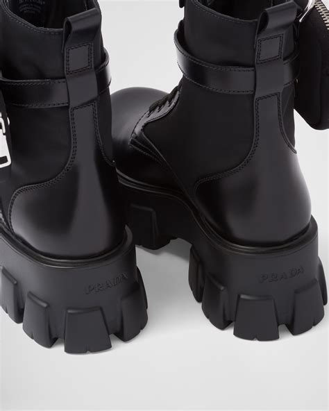 prada monolith leather boots|prada monolith re nylon boots.